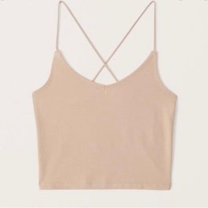 Abercrombie Strappy-Back Beige Cropped Cami, M